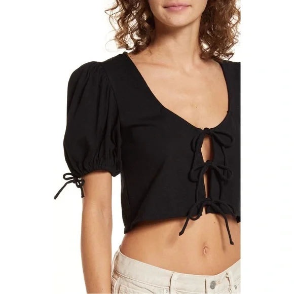 Free People Black Crop Top - Picture 4 of 6